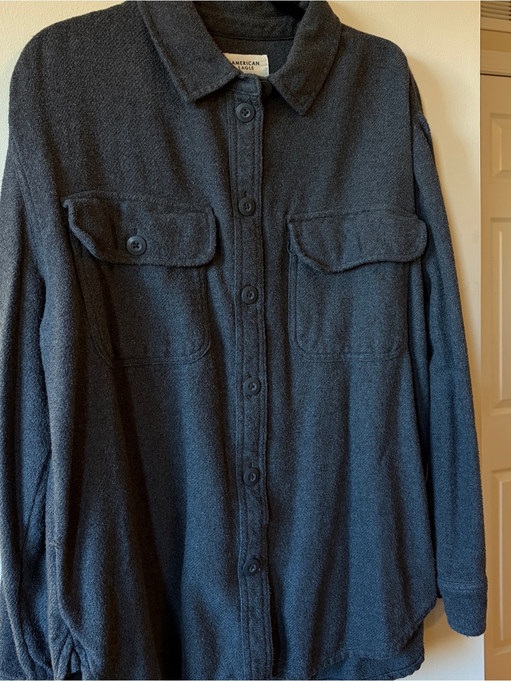 American Eagle Outfitters Button-Up Fleece Shirt Jacket